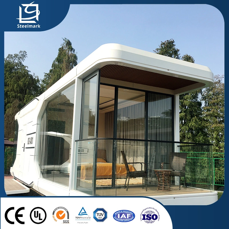 Customized Prefab Intelligent Furniture Mobile Modular Home 2 Bedrooms Capsule House with Balcony