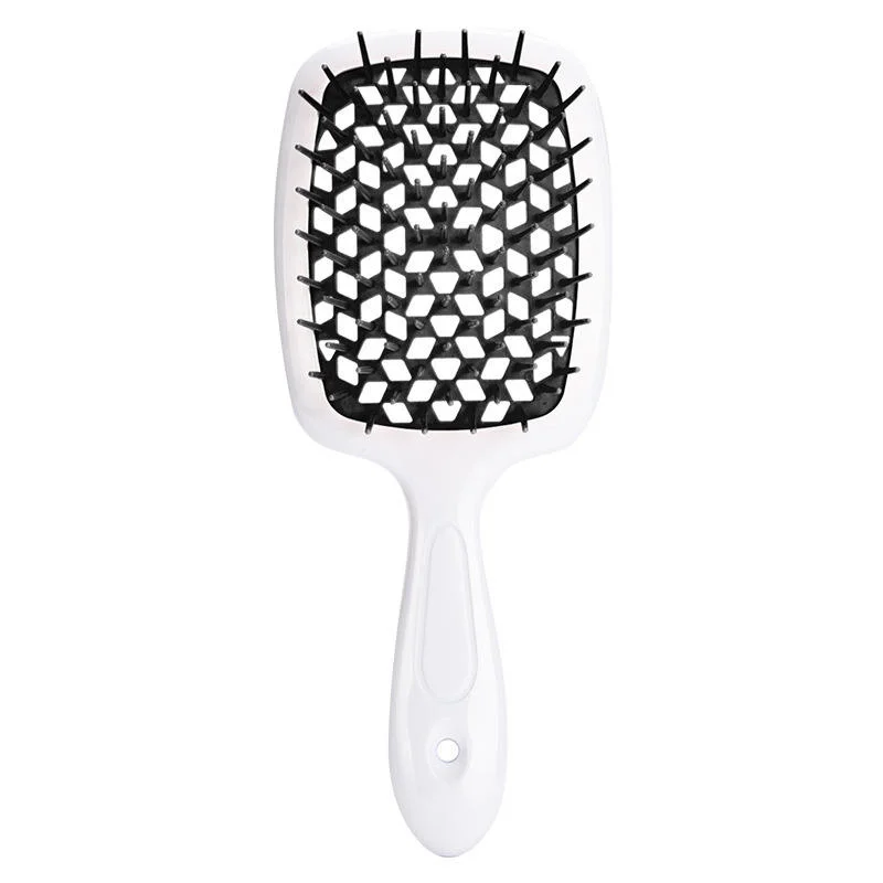 Custom Colorful Massage Hair Comb Hairdressing Hollow Grid Comb Wide Teeth Detangling Hair Brush Curly Hair Brush Unbrush