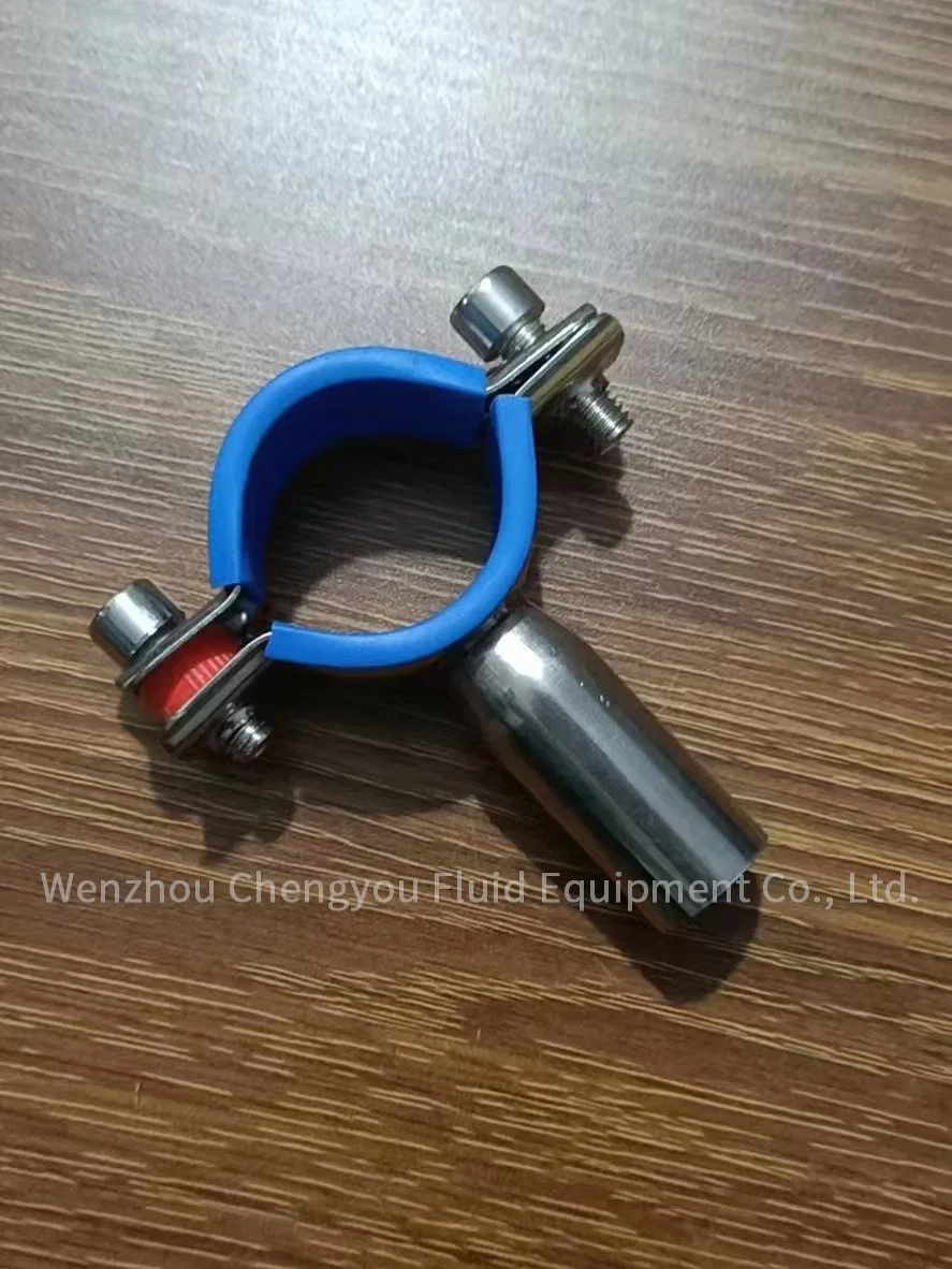 Round Stainless Steel 201 304 Pip Clamp Fitting Pipe Tube Holder with Red Gasket