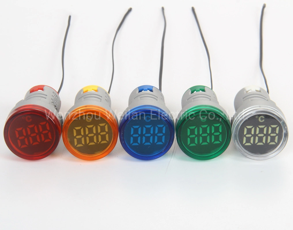22mm LED Indicator Lights, Digital Voltmeter Thermometer Temperature Meter