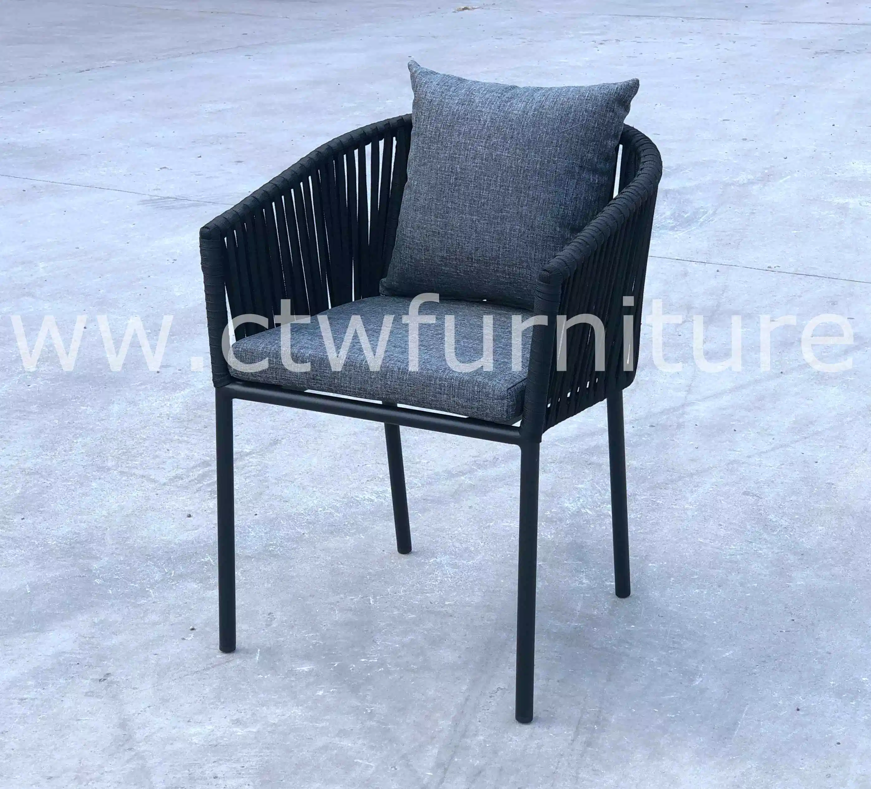 Hotel Restaurant Larger Table Rope Chair Outdoor Garden Dining Set