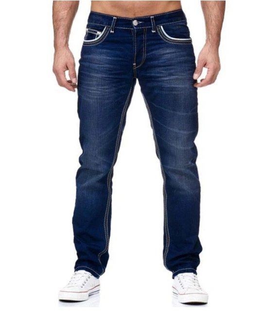 Hombres Denim Slim Reduced Pants Casual Leisure Jeans para hombre con Agujero