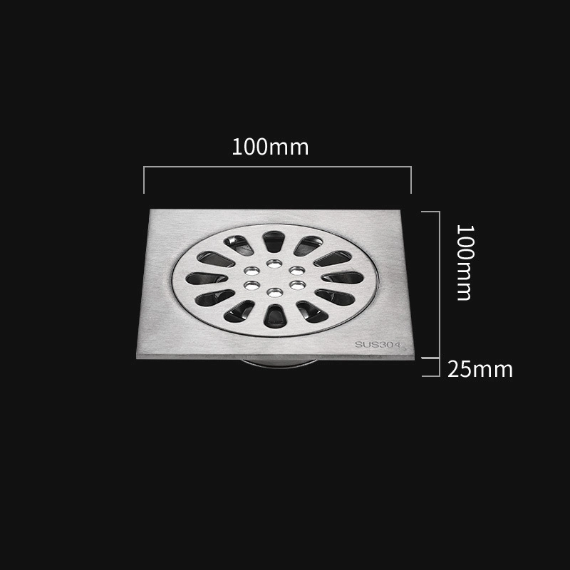 Bathroom Floor Drain 3mm Thickness 304 Stainless Steel Floor Drain 10*10 Square Project Odor-Proof Floor Drain Floor Drain