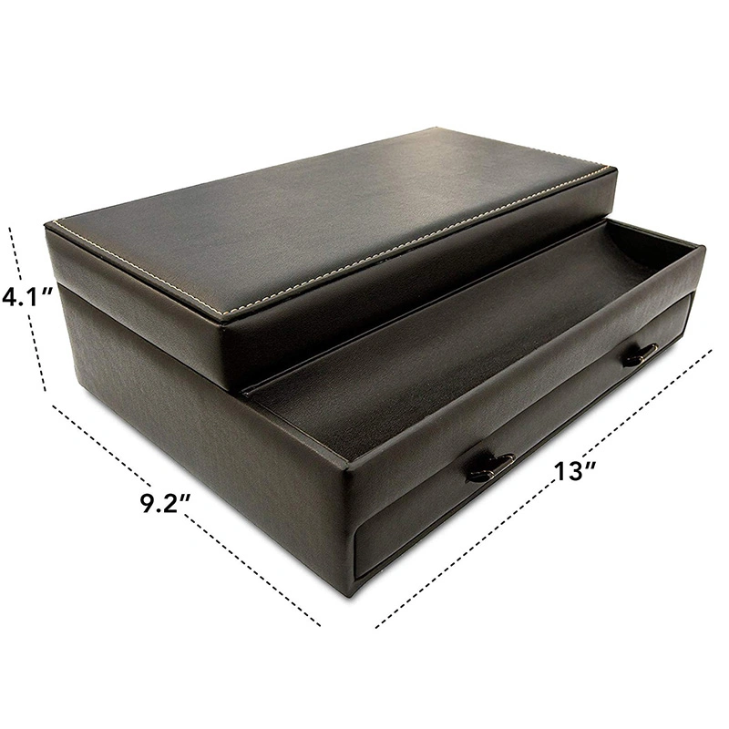 Caja de joyas de lujo hecha a mano de cuero para guardar Relojes / Gafas