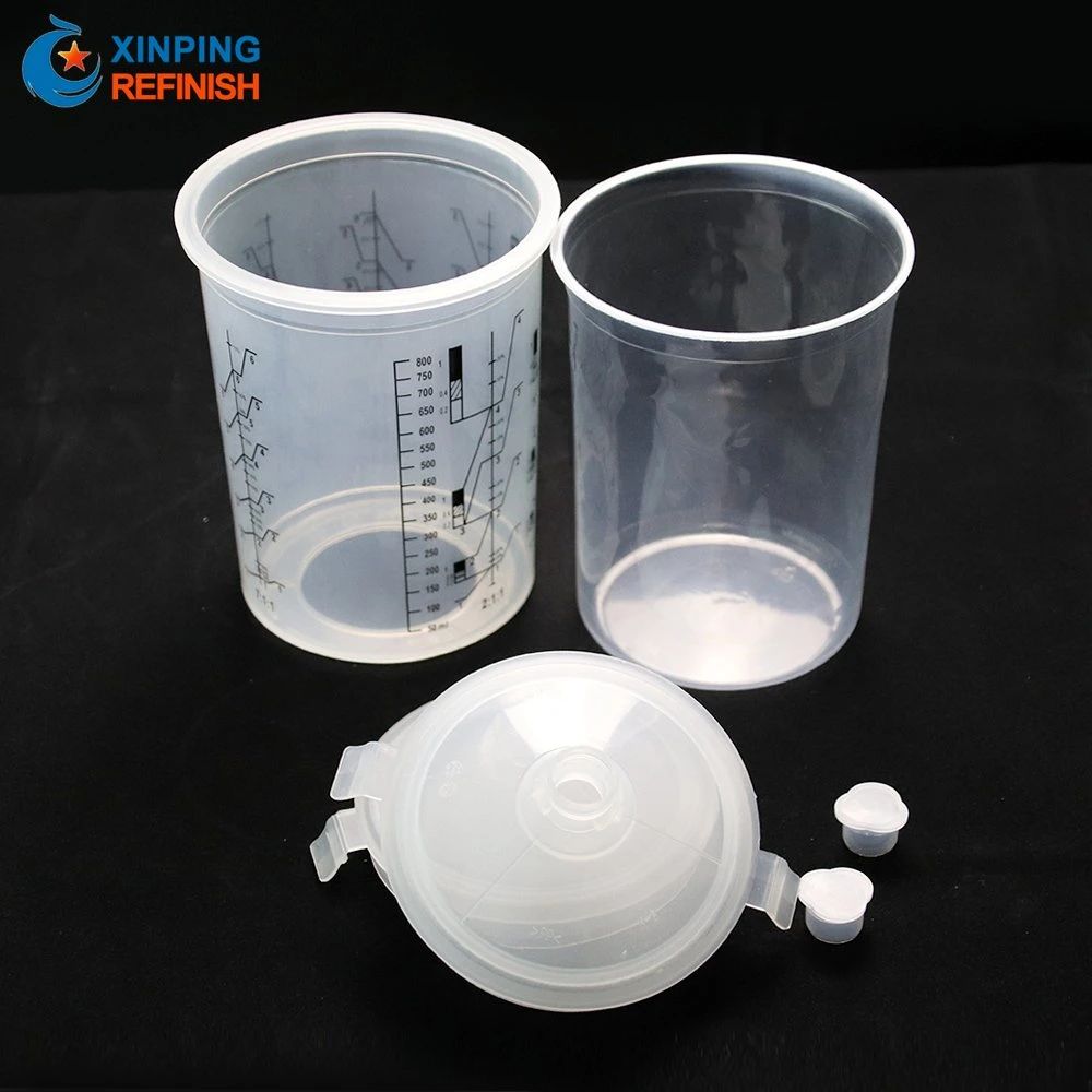 800 Ml PP Plastic Paint Spray Gun Cups Set with Separate Inner Cup and Outer Cup