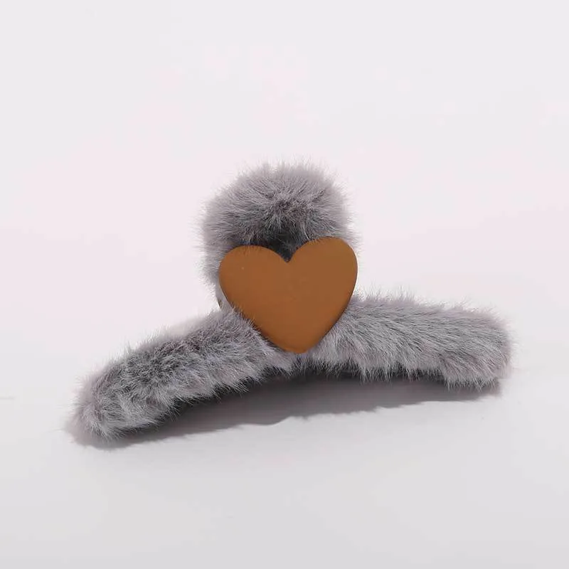 Grampo de cabelo macio Plush Amor Gancho Amor Doce Abraçadeira superior temperamento Tmitation Coelho ornamento da cabeça do clipe de cabelo do sexo feminino