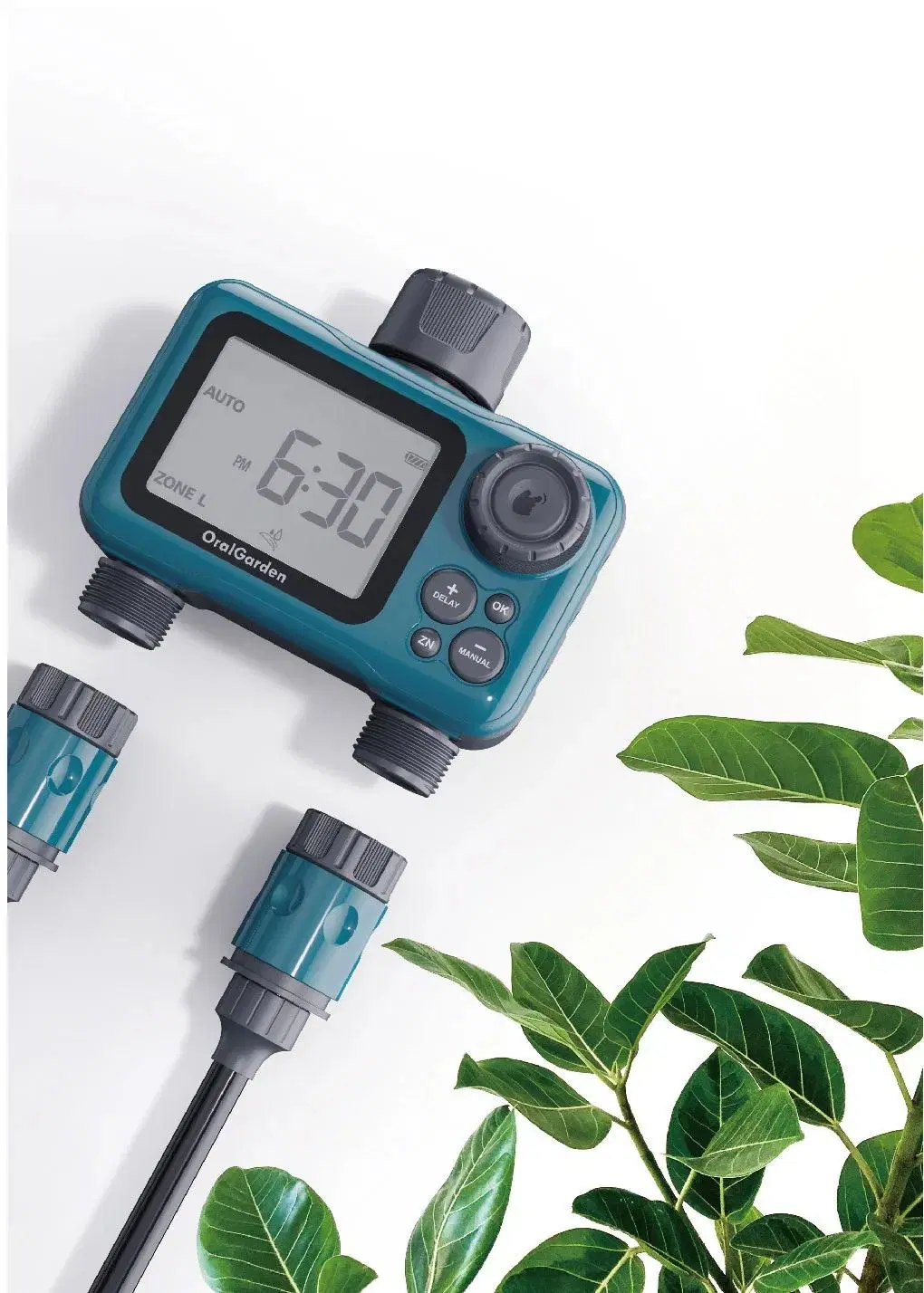 Outdoor Yard Electronic Automatic 2 Outlet Irrigation Garden Water Timer Watering System Controller