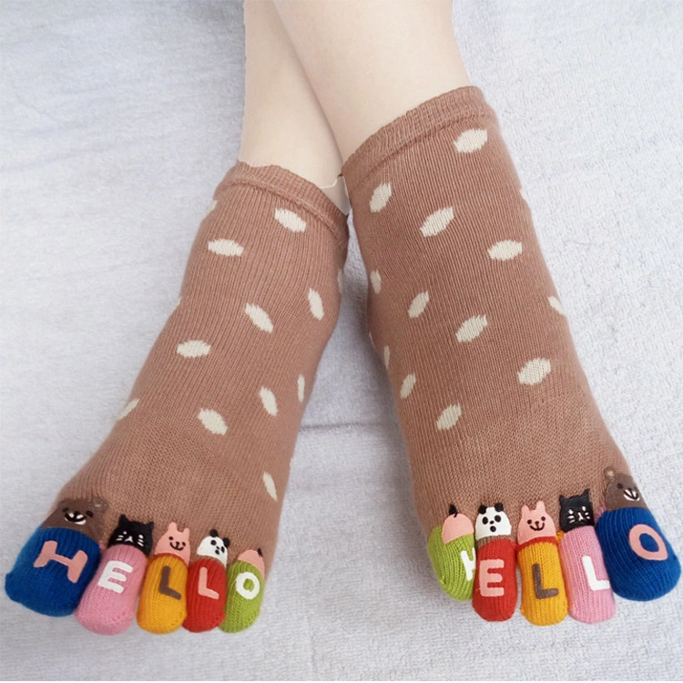 Sport Ankle Cute Unisex Wholesale/Supplier Cotton Comfortable Five Fingers Toe Jacquard Socks