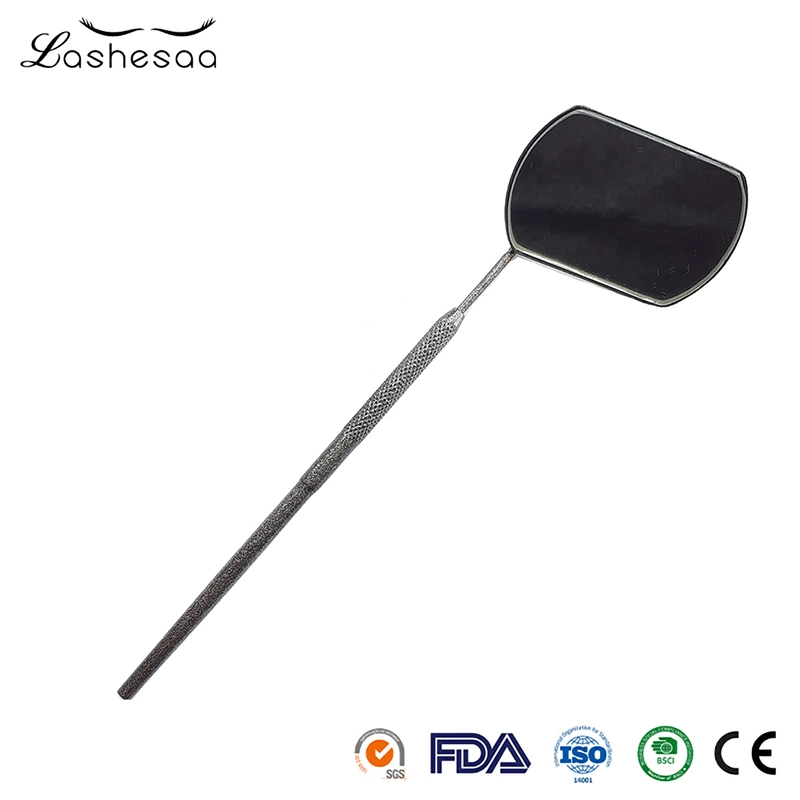 Mengfan High quality/High cost performance Stainless Steel Eyelash Inspection Mirror China Eyelashes Makeup Tool Handle Supplier Wholesale/Supplier Round Shape Eyelash Mirror