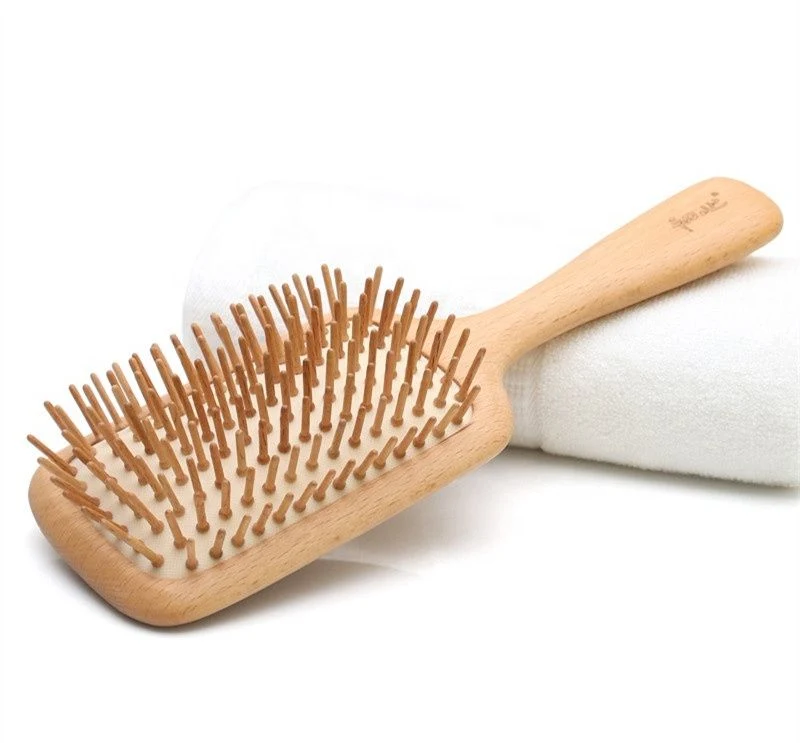 Bambu Premium Escova de cabelo Ecológico biodegradável, Escova de pêlo de plástico não