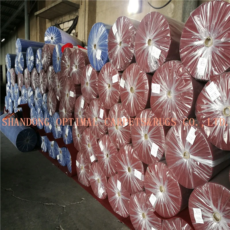 Needle Punched Colorful Nonwoven Striped Exhibition Carpet