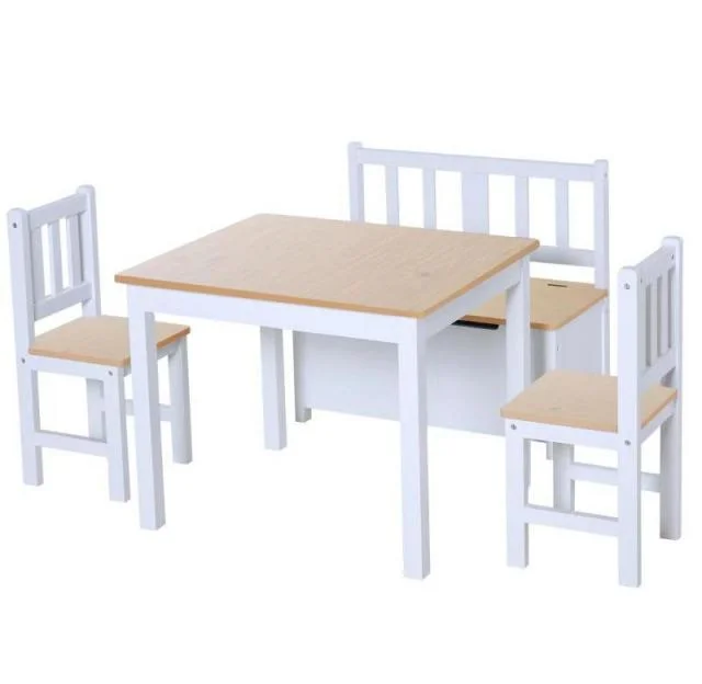 Una buena venta Kid blanco de la actividad de la tabla de madera maciza Kid jugar juegos de mesa con silla