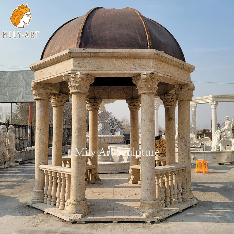 Outdoor Garden Decoration Hand Carved Marble Gazebo for Sale