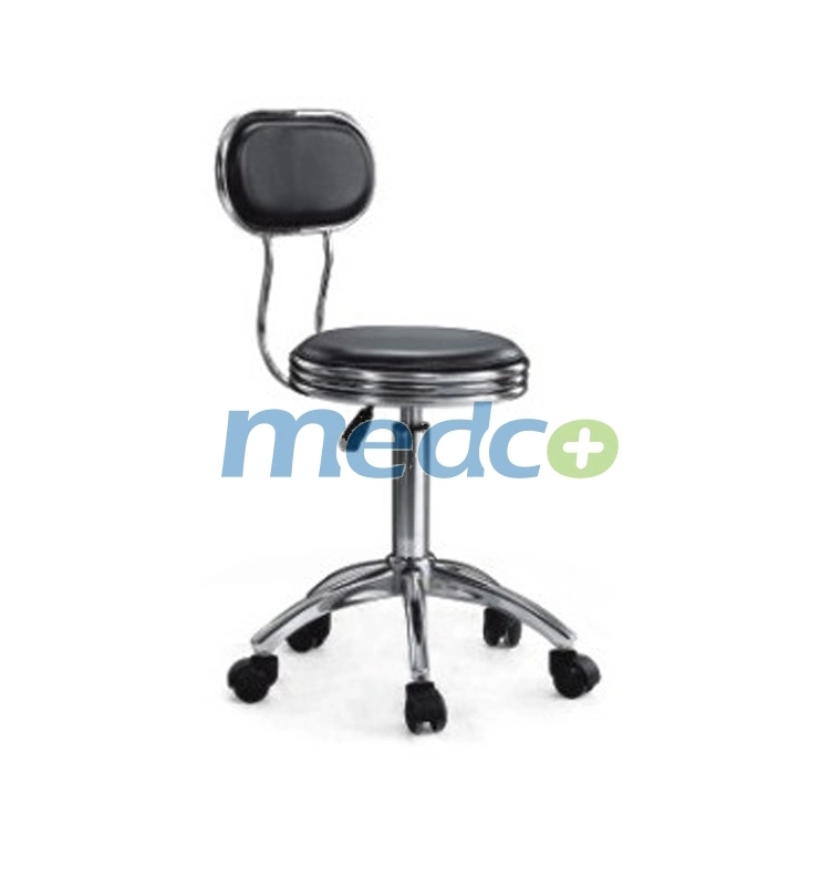 A061 Medical Swivel Pneumatic Backrest Stool Chair with 5 Wheels