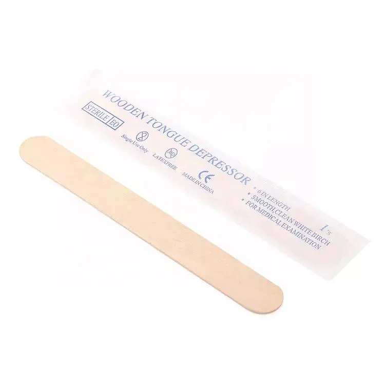 Dental Clinic Use Adult Medical Disposable Oral Birch Wooden Non-Sterile Tongue Depressors