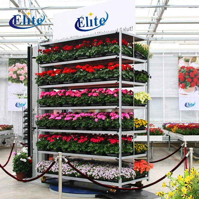 3-4-5 Tiers 4 Wheels Greenhouse Metal Flower Trolley for Display Plant Transport