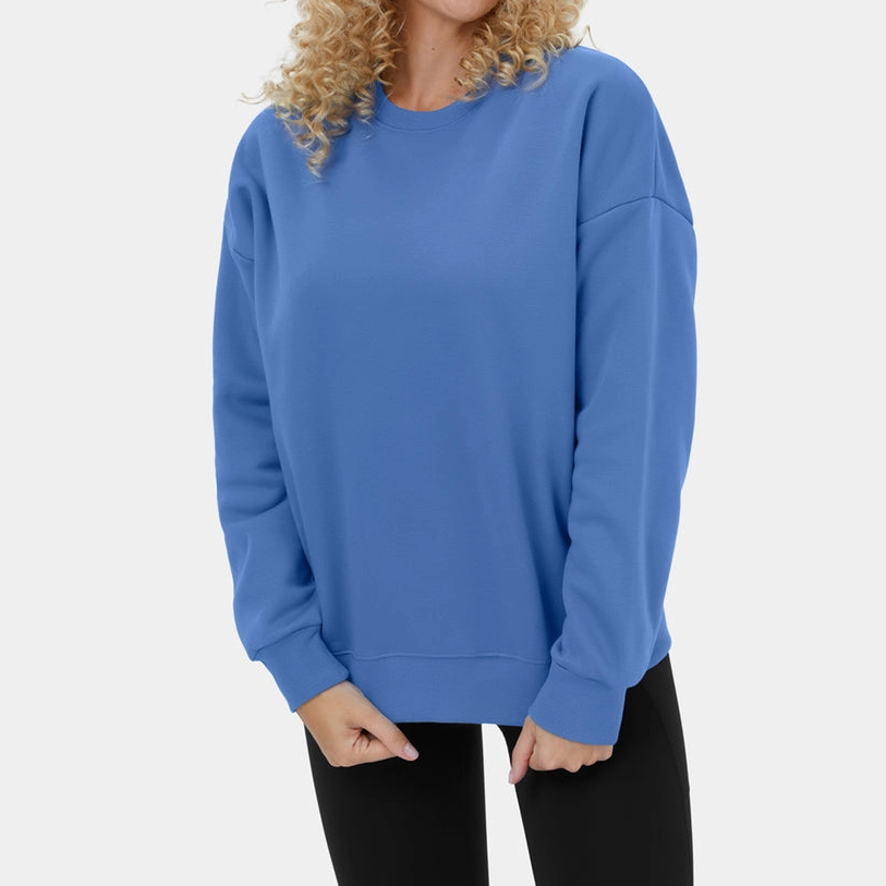 Coton ordinaire personnalisé en français a diminué de l'épaule Terry col rond Sweat-shirt sportif décontracté pull en laine polaire