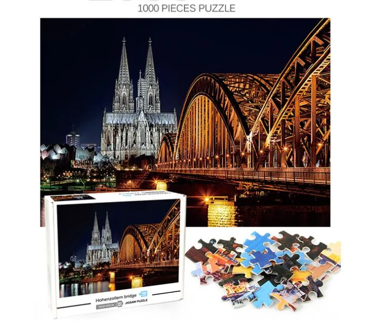 Custom Wholesale High Quality Frames 3D Puzzle Jigsaw 1000PCS Toys