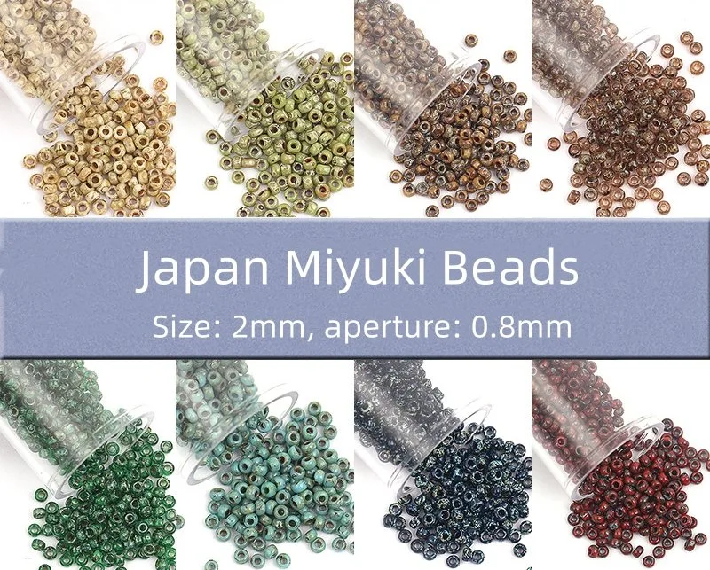 Venta caliente Miyuki japonés 2mm Abalorios Cordón redondo cordones de Mica Picasso