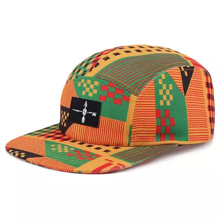 Оптом плоский Билл 5 панельный Camper Hat Custom African Print Кап лагеря