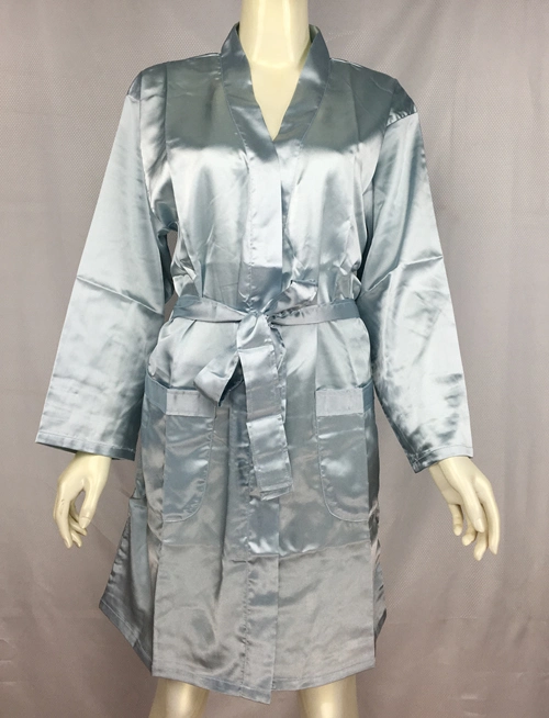 High quality/High cost performance  Silk Satin Robe Night Wear Sleepwear Nightgown