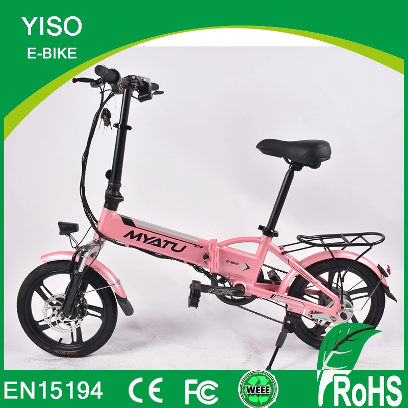 China 16" pulgadas de 6 velocidades nuevo estilo de litio de alta calidad plegable Mini eléctrico E-Bike