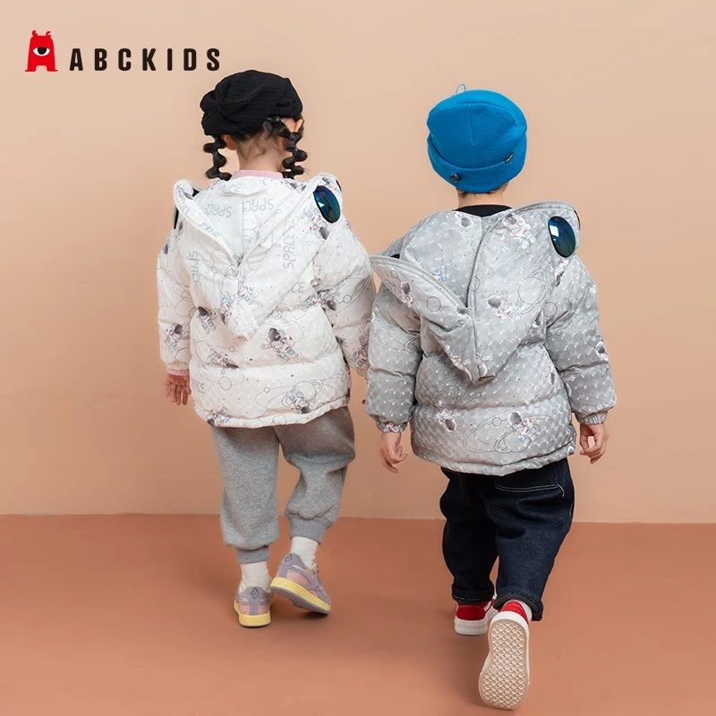 Chaqueta de invierno para niños Abckids Cotton-Padded niñas los niños Down chaquetas Chaqueta Puffer personalizado