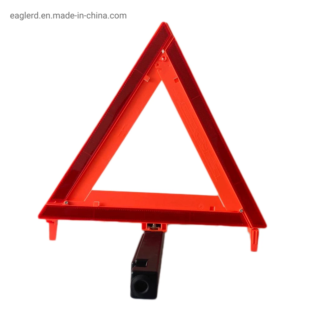 Car Sign Red Emergency Warning Reflective Triangle with Sand Filled Base