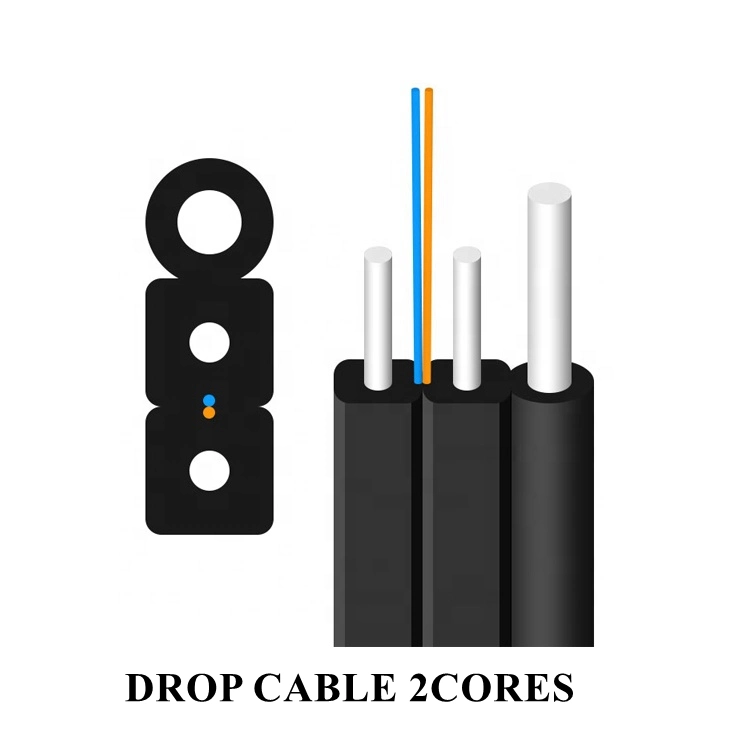 Fiber Optic 1 Core 1km 2km Sperrholz-Trommel FTTH Drop Kabel, Singlemode-Lichtwellenleiter Für Innenräume