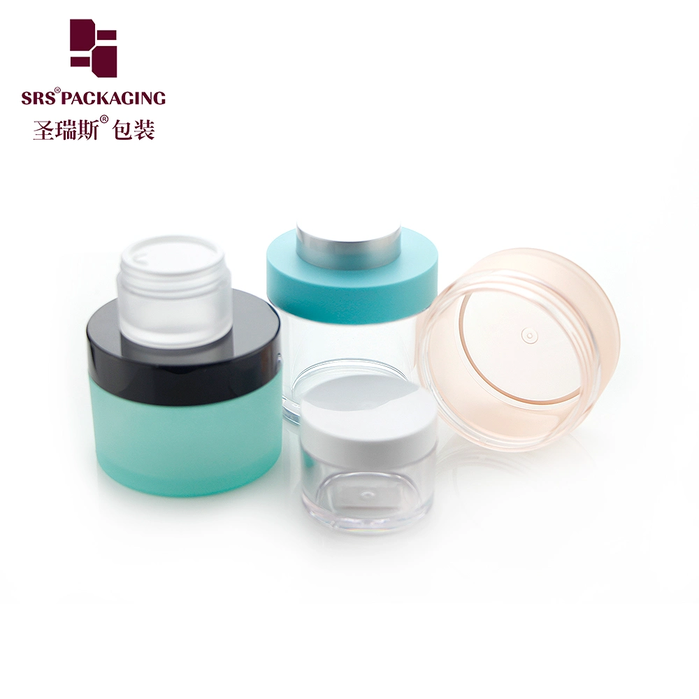 SRS Cosmetic Packaging Eco Friendly 3g 5g 10g 15g 30g 50g 80g 100g 150g Gold Clear AS PETG PET Food Grade Skincare Facemask Cream Nail Hair Plastic Jar