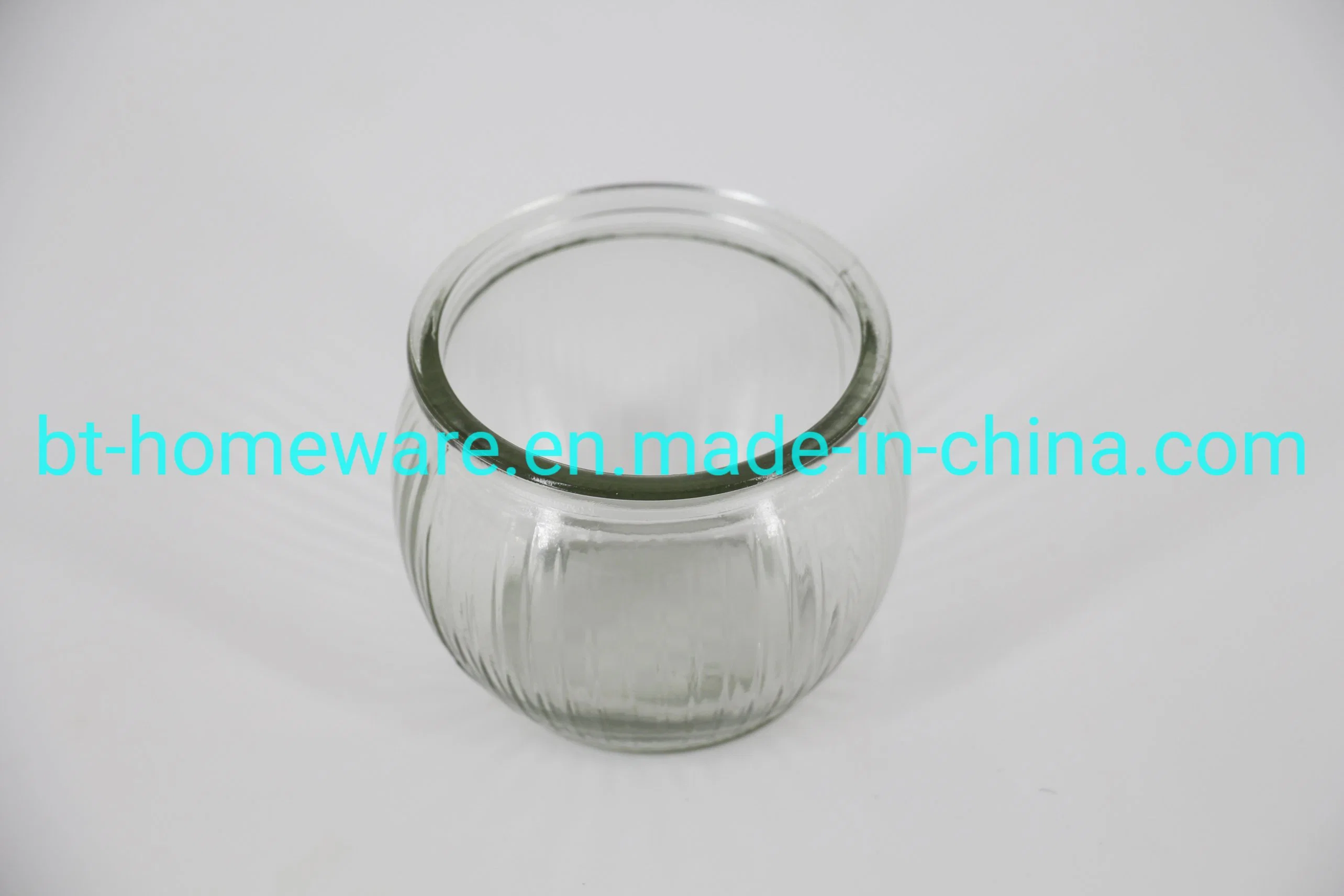 Wholesale/Supplier Hot Sales 175ml 4 Oz 5oz Clear Vertical Stripes Round Watermelons Pumpkins Cup Jar for Candle Making