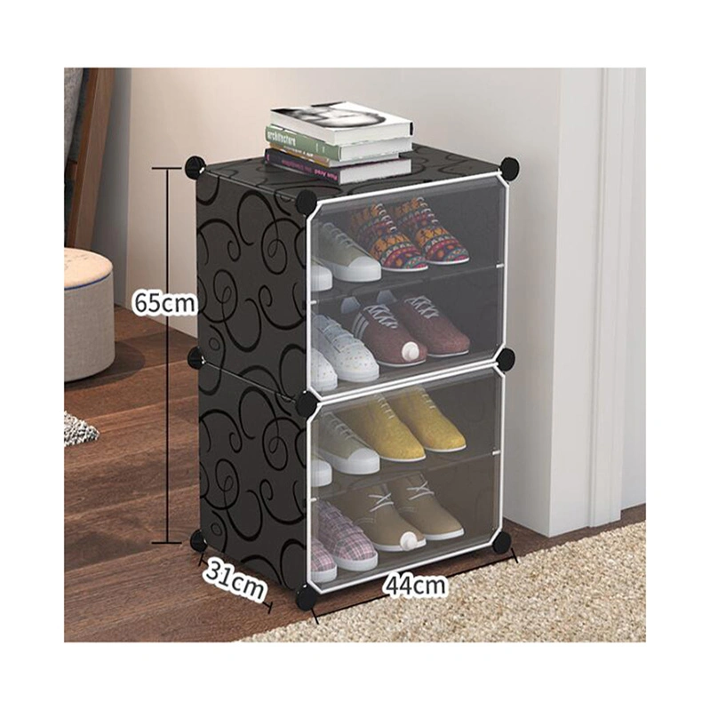 Rack Storage for with Wooden Bambo 4 Tier Boutique Chair Display Kids Japanese Zips Black 10 Layer Mechanism Small Shoe Cabinet