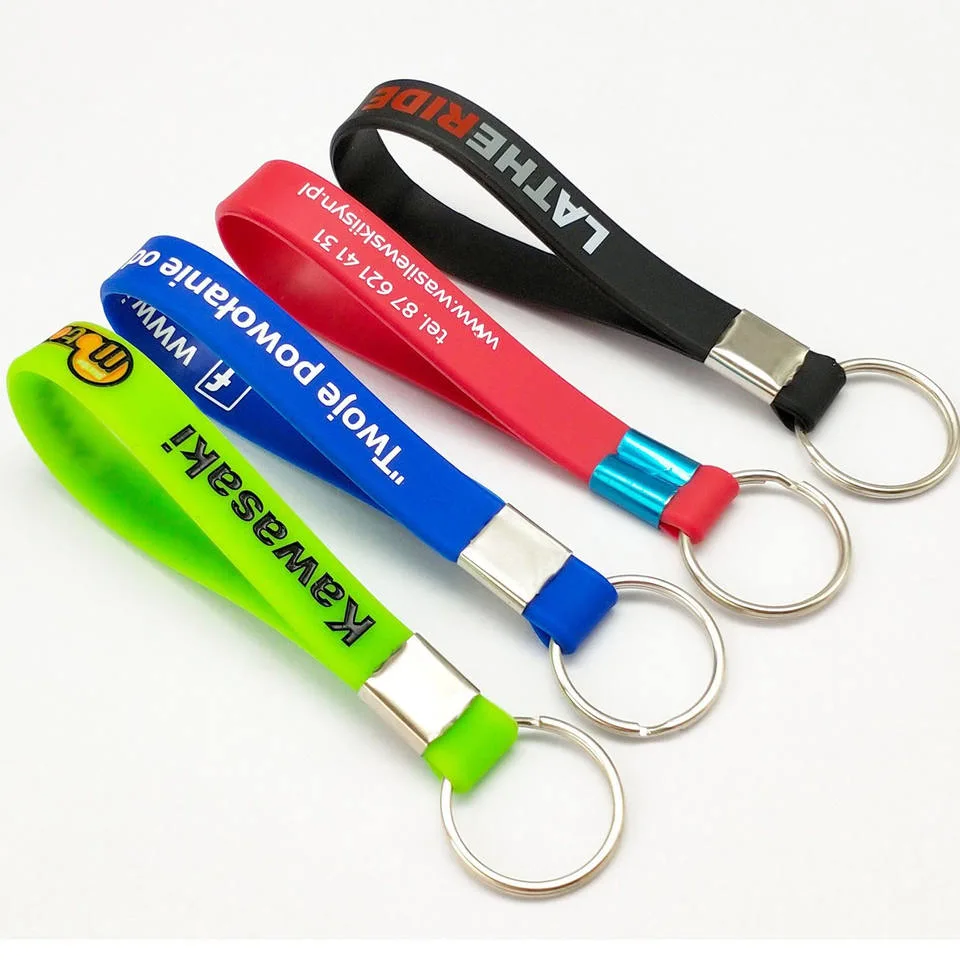 Печатный логотип с логотипом на экране с цепочкой ключей Pantone Color Silicon Key Chain Держатель