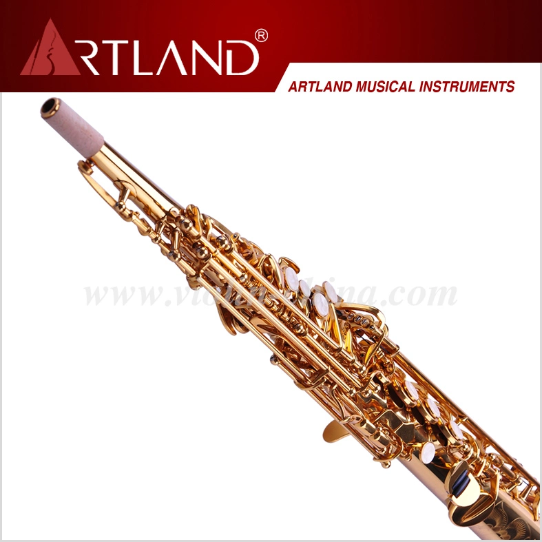 Bb Key Golden Lacquer Finish Professional Soprano Saxophone (ASS4506)