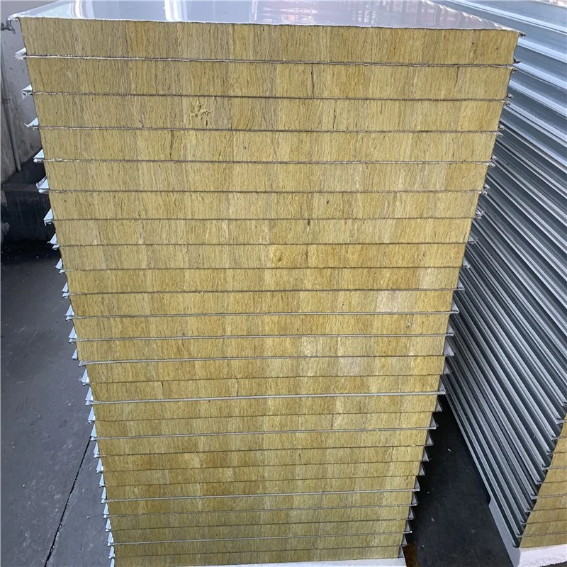 Price Insulated Roof and Wall Rockwool Sandwich Panel for Steel Structure Warehouse