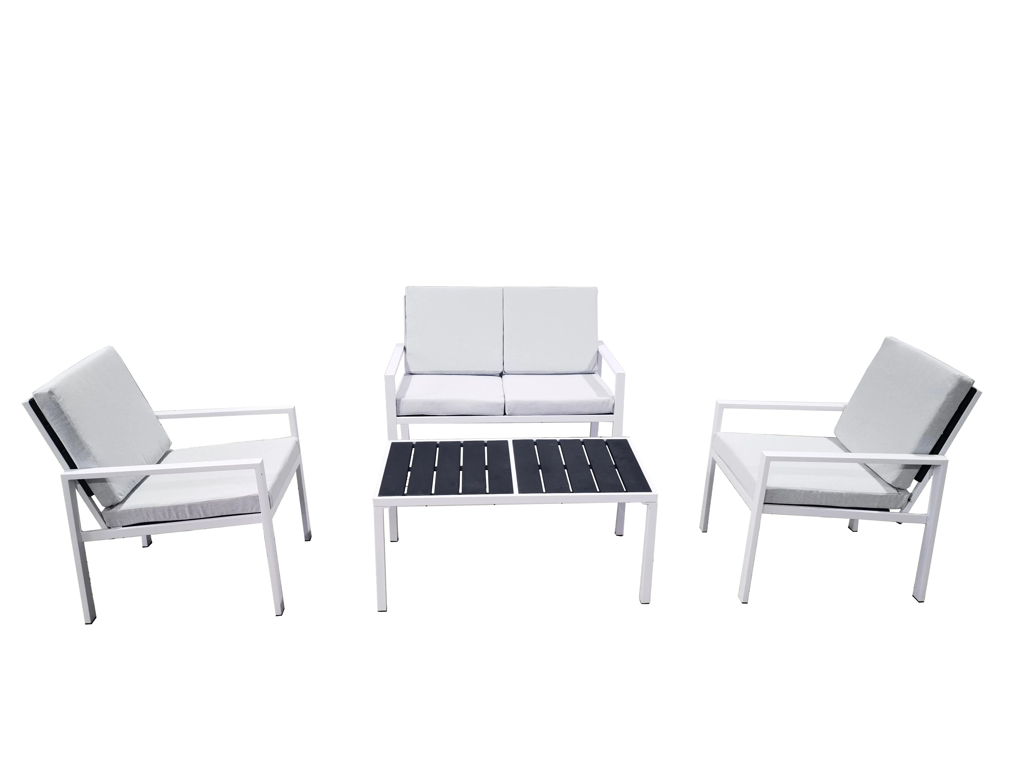 PE Furniture Wooden Design Plastic Garden Outdoor Sofa Set