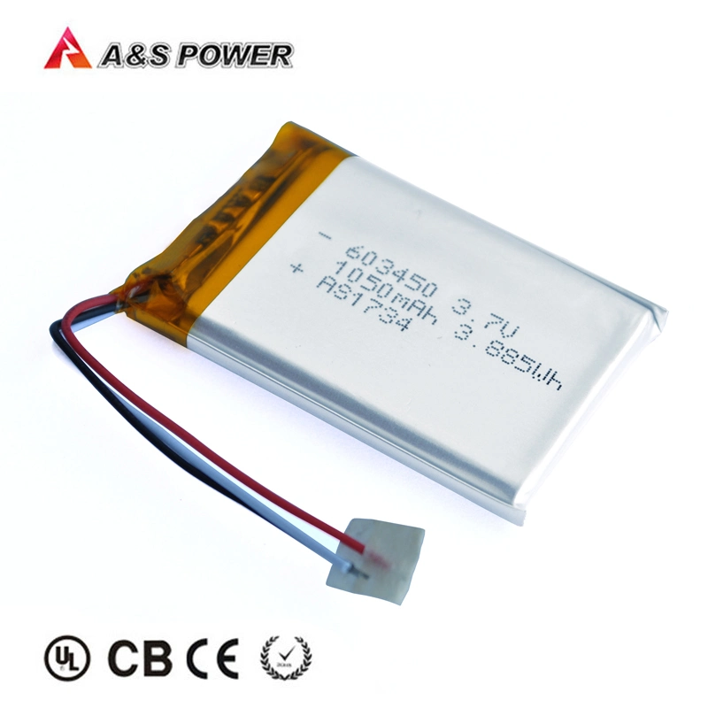 Barato preço 3.7V 1050mAh 603450 Bateria de íon de lítio para produtos inteligentes