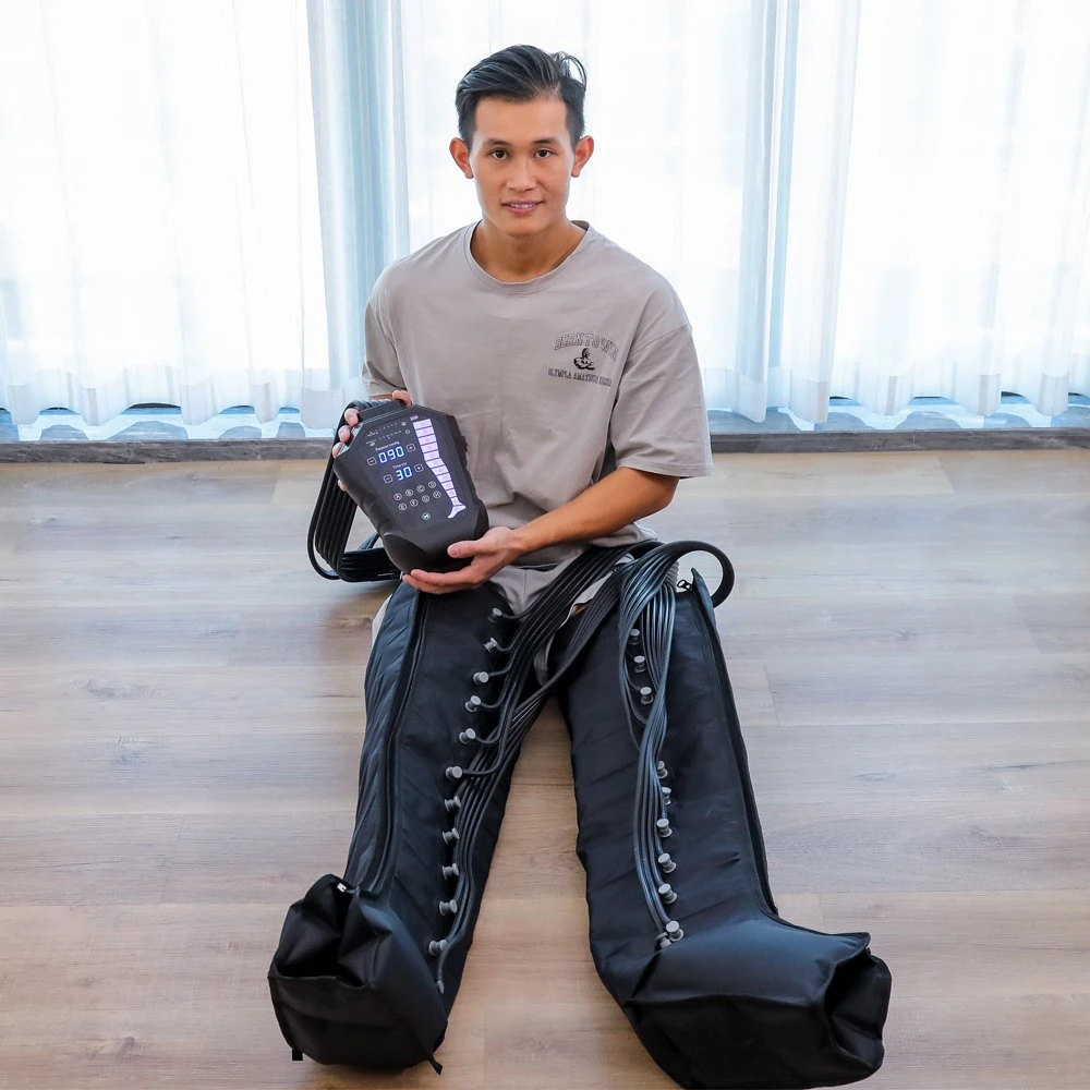 2023 Neues Produkt 12 Kammer Portable Sport Erholung Stiefel mit Wiederaufladbares Batterie-Kompressions-Therapie-System