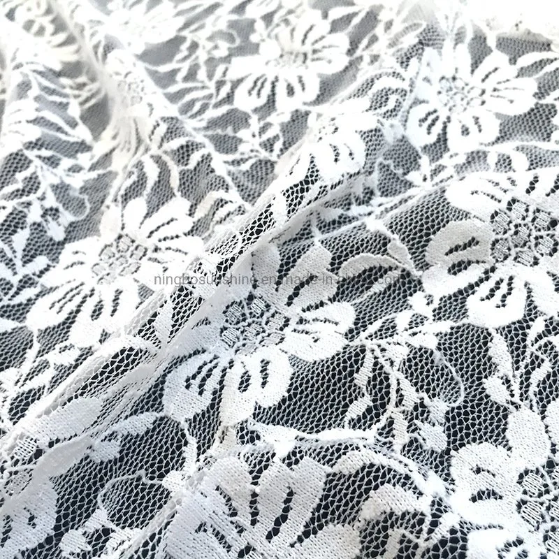 Garment Textile Accessories Elastic Nylon Floral Lace Fabric