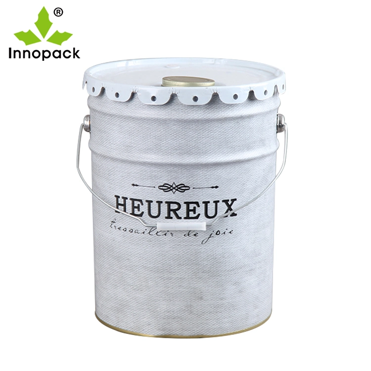 Hot Sale Internal Coating 20 Litre Metal Pai Bucketl with Flower Lug