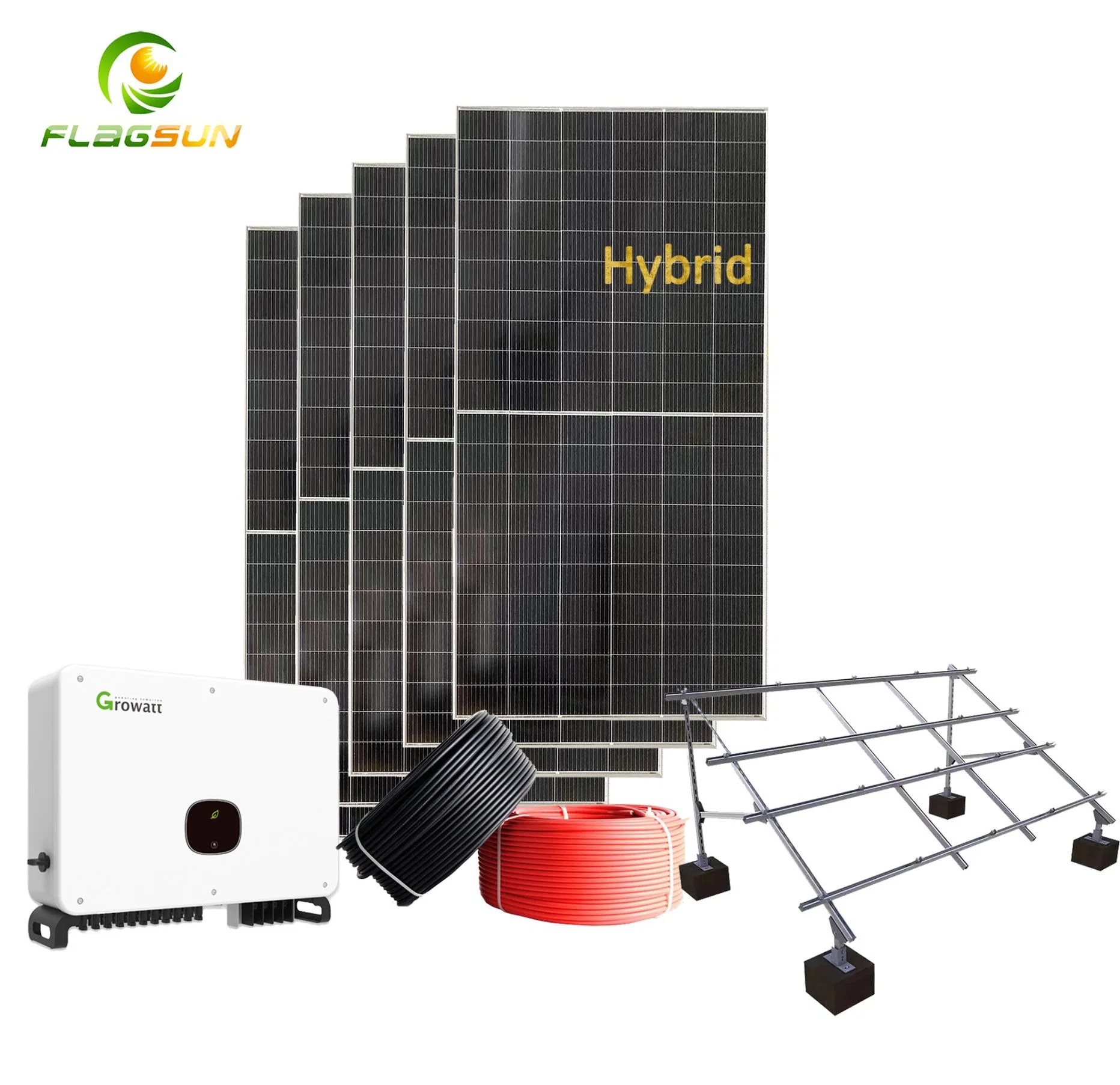 Sistema de Energía Solar de Tierra de Alta eficiencia 30kW conectado a la red 40kW 50kW Grid atada Home sistema de energía solar para la venta