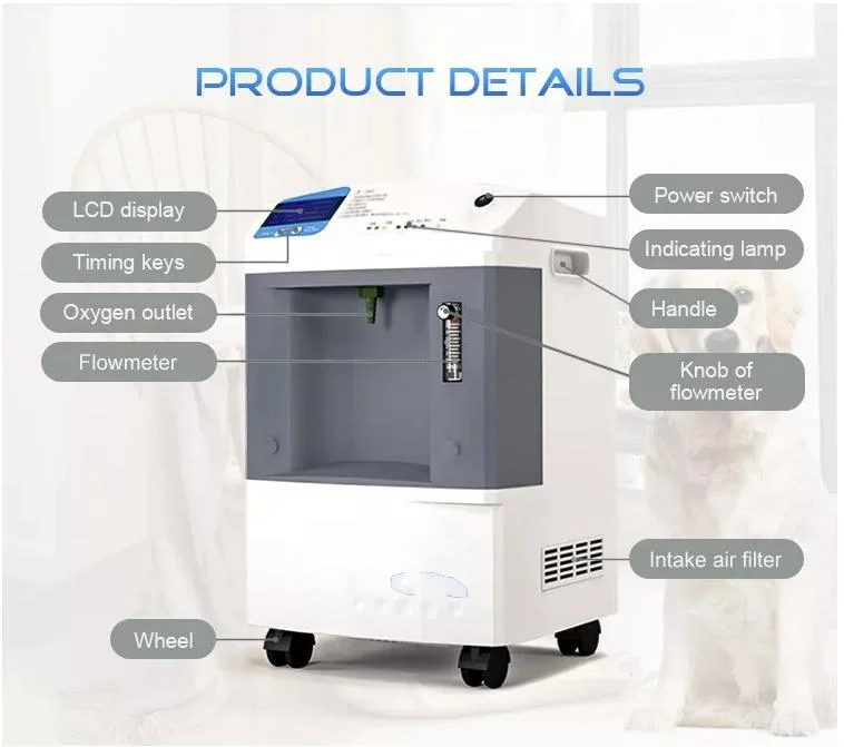 Popular oxígeno Grado médico Hospital Veterinario Generador concentrador de oxígeno de mascotas Oxígeno para gatos de perros