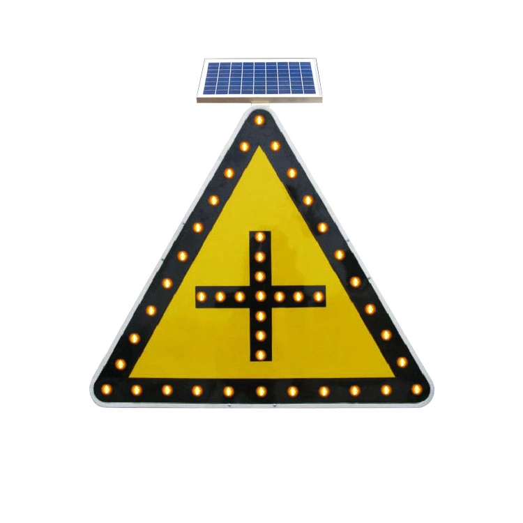 Solar Aluminum Traffic Stop Sign Customized Solar LED Traffic Street safety Warning Sign