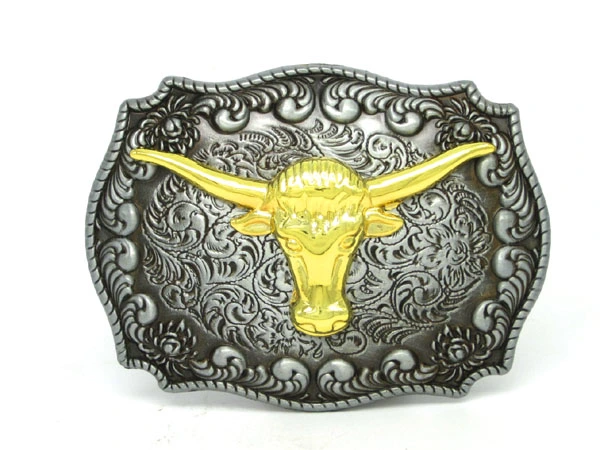 Western Glide Belt Buckle Alloy Slider Adjuster Shoulder Zinc Alloy Strap Buckles Silver Gold Bull Horn Belt Buckle