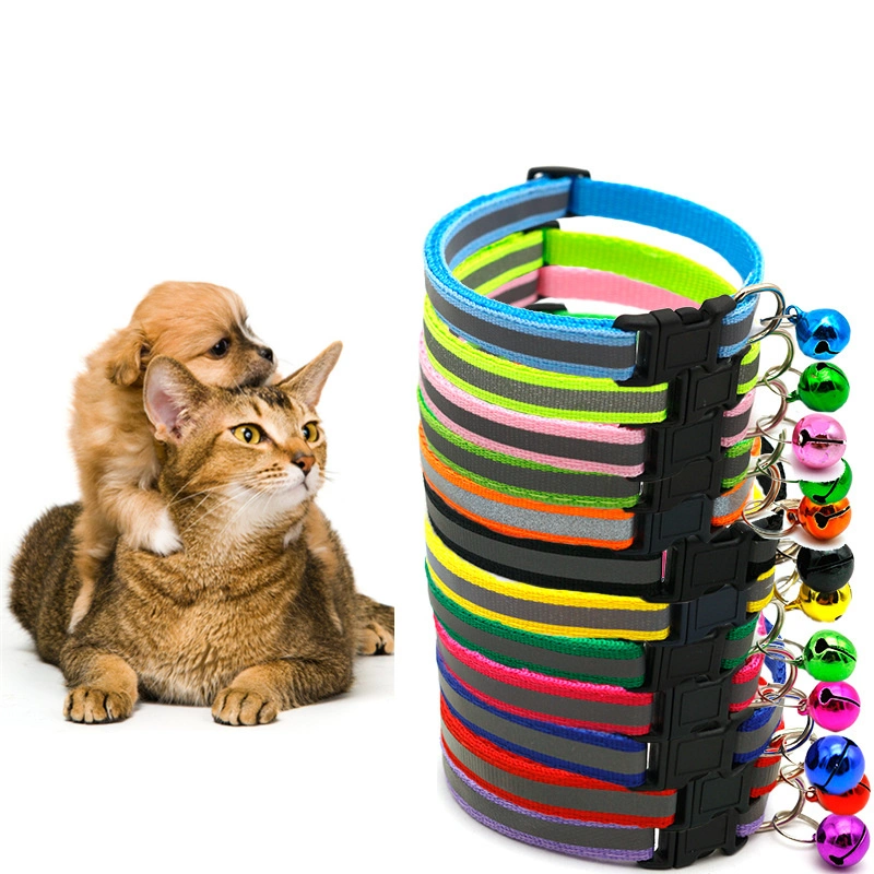 Pet Collar with Bell Adjustable Buckle Dog Collar Cat Puppy Pet Supplies Accessories