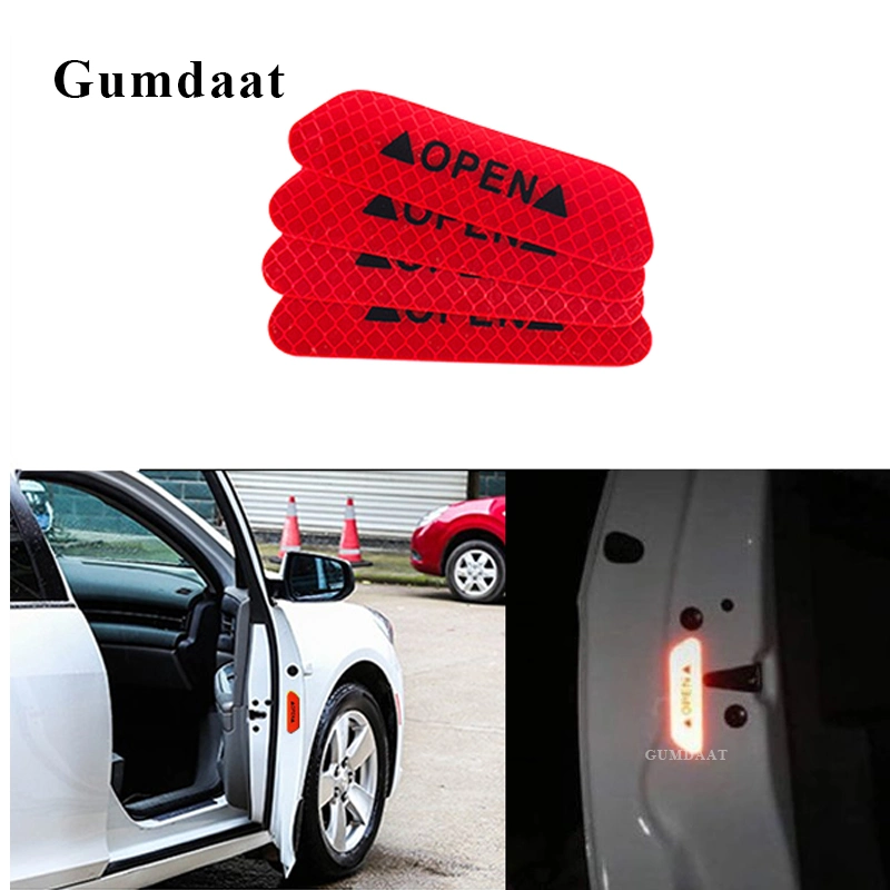 Car Reflective Stickers Night Visibility Warning Reflective Door Open Sign Tape Adhesive