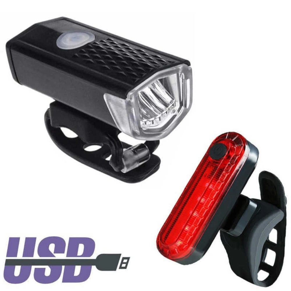 Lumens Bike Light USB Rechargeable, LED Bicycle Headlight Front and Back Rear Tail Lights, Ipx6 Waterproof Ci24280