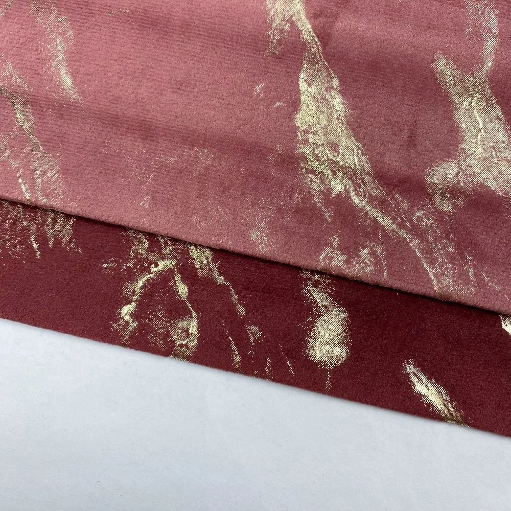 Factory Direct Sale Sofa Fabric Polyester Velvet Bronzing Compound Fabric for Sofa Furniture