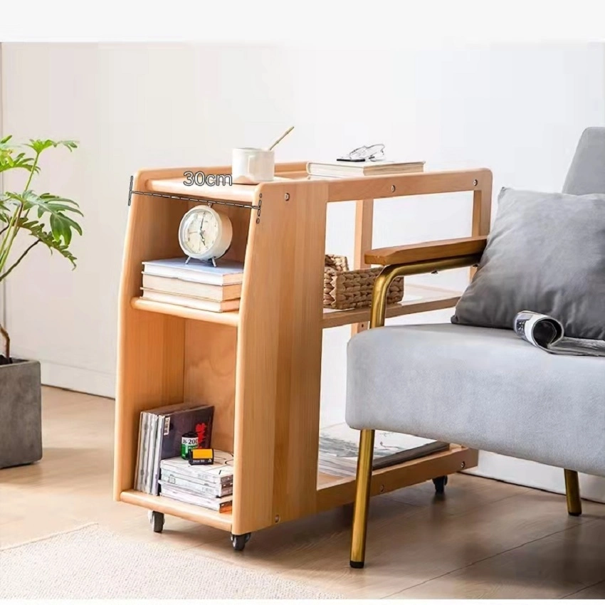 Le Hêtre moderne en bois massif Table latérales en verre et table à café