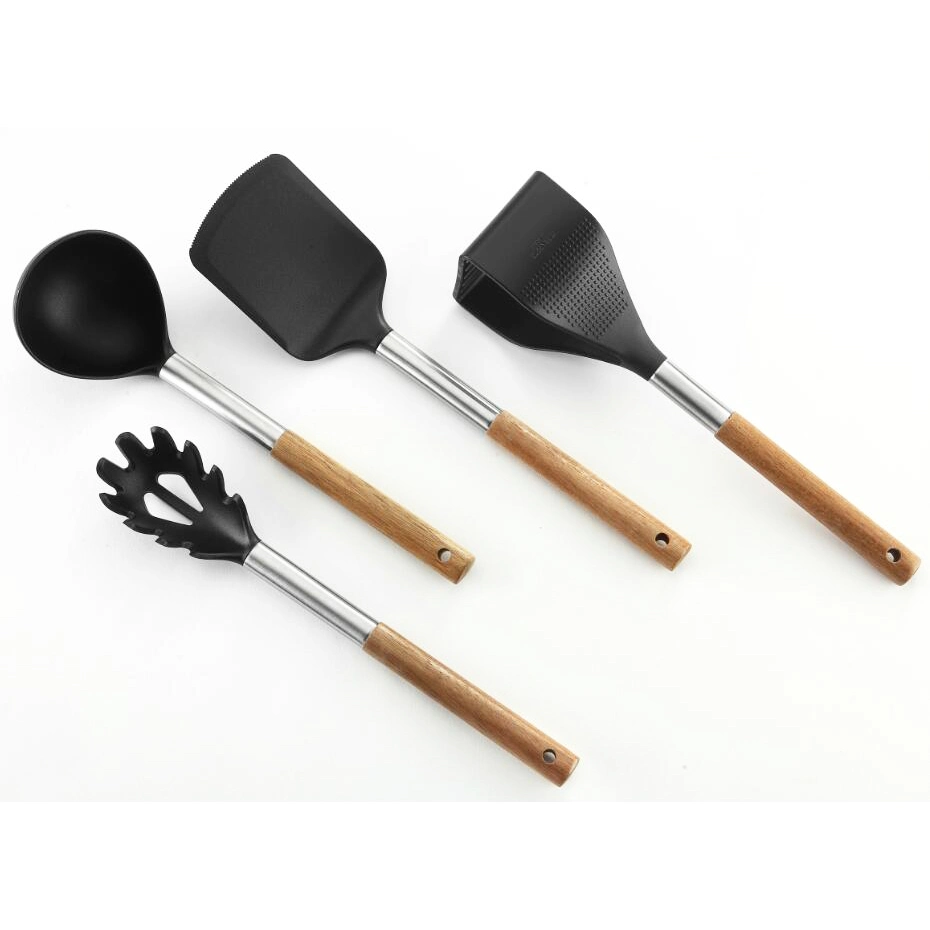 Kitchen Tools Nylon PA66 Ladle with Wood Handle (KTN141)